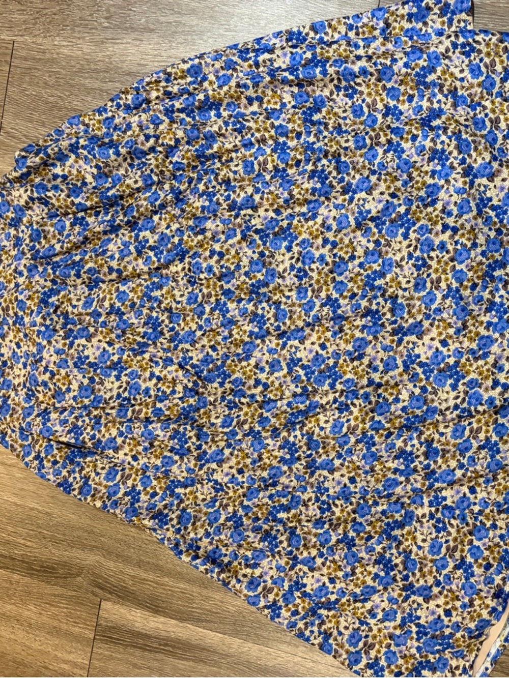 Sezane Midi Alice Skirt Blue Floral - Picture 3 of 7